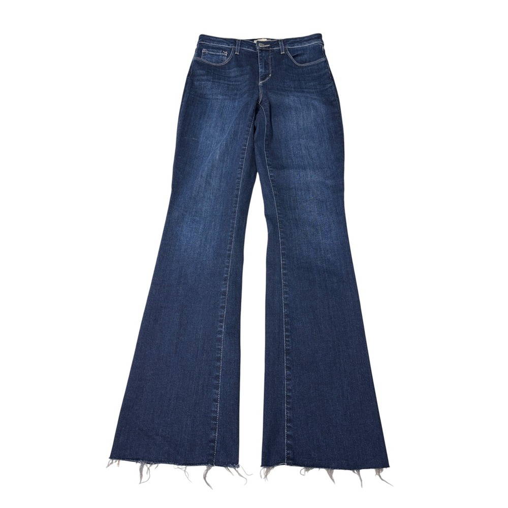 L'AGENCE Ruth High Rise Flare Jeans Venus Dark Wash Raw Womens Size 26X32 USA